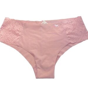 NWT PINK SOFT LACE TRIM PINK UNIES SIZE LARGE